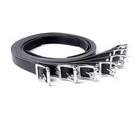 SXOVO 7 piezas SM Sex Bondage Sets Cuerdas de cuero ajustables Esposas Tobilleras con sistema de sujeción Keyhole (Negro x 7)