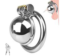 SXOVO Chastity Cage Pequeña de Acero Inoxidable Jaula de Castidad para Pene Sex Toýs Male para Esclavos Fetiches Bondage Castidad Extrema BDSM Juguetes Sexuales Hombre (M)