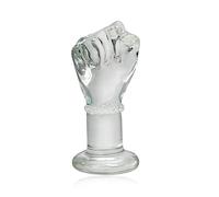 SXOVO Consolador de Mano Transparente Consolador de Puño de Cristal Consolador Anal de Juguete Sexual Para Mujeres Hombres Estimulación del Punto G (Klein)