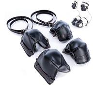SXOVO Kit BDSM Sex Toýs Male Female - Kit de Bondage para Gatear con Rodilleras + Coderas + Ataduras de Manos y Pies, Accesorios BDSM para Esclava Cosplay, Juguetes Eróticos para Pareja Sexuales