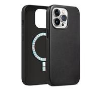 SXP Funda Piel Sintética Compatible con iPhone 15 Pro. Compatible MagSafe, [Aro magnético][Cuero Sintético Ecológico][Botones Metálicos][Interior Microfibra] Carcasa para iPhone 15 Pro Negra.