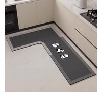 SXQCKJ Dibujo Animado Alfombra Cocina Forma L Tierra Diatomácea Absorbe Agua & Aceite Antimanchas Antideslizante Resistente Desgaste Limpiable Paño Fácil Cuidar(MPanda,R,39.37" x 47.24" x 17.72")