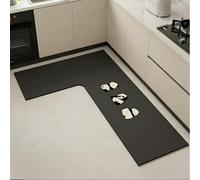 SXQCKJ Dibujo Animado Alfombra Cocina Forma L Tierra Diatomácea Absorbe Agua & Aceite Antimanchas Antideslizante Resistente Desgaste Limpiable Paño Fácil Cuidar(Panda,R,39.37" x 47.24" x 17.72")