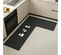SXQCKJ Dibujo Animado Alfombra Cocina Forma L Tierra Diatomácea Absorbe Agua & Aceite Antimanchas Antideslizante Resistente Desgaste Limpiable Paño Fácil Cuidar(Panda,L,39.37" x 47.24" x 17.72")