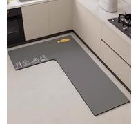 SXQCKJ Dibujo Animado Alfombra Cocina Forma L Tierra Diatomácea Absorbe Agua & Aceite Antimanchas Antideslizante Resistente Desgaste Limpiable Paño Fácil Cuidar(Fish,R,39.37" x 47.24" x 17.72")