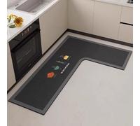 SXQCKJ Dibujo Animado Alfombra Cocina Forma L Tierra Diatomácea Absorbe Agua & Aceite Antimanchas Antideslizante Resistente Desgaste Limpiable Paño Fácil Cuidar(Meal,L,39.37" x 47.24" x 17.72")