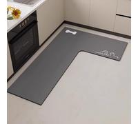 SXQCKJ Dibujo Animado Alfombra Cocina Forma L Tierra Diatomácea Absorbe Agua & Aceite Antimanchas Antideslizante Resistente Desgaste Limpiable Paño Fácil Cuidar(Dog,L,39.37" x 47.24" x 17.72")