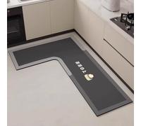 SXQCKJ Dibujo Animado Alfombra Cocina Forma L Tierra Diatomácea Absorbe Agua & Aceite Antimanchas Antideslizante Resistente Desgaste Limpiable Paño Fácil Cuidar(Mlife,R,39.37" x 59.06" x 17.72")