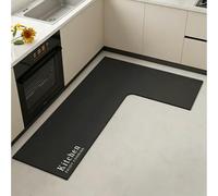 SXQCKJ Dibujo Animado Alfombra Cocina Forma L Tierra Diatomácea Absorbe Agua & Aceite Antimanchas Antideslizante Resistente Desgaste Limpiable Paño Fácil Cuidar(Kitche,L,39.37" x 47.24" x 17.72")