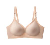 SXQCKJ Sujetadores Push-up De Talla Grande para Mujer, Sin Costuras, con Escote En V Y Cobertura Total, Ideales para Dormir A Diario(Skin Color,XL)