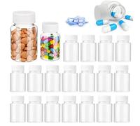 SXQIX 50 unidades de botellas viajeras plásticas para medicamentos, con tapa de rosca, rellenables, accesorios, reactivos, tienda de cosméticos, recipiente (Transparente,100ml,50)