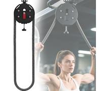 SXQYCH Entrenador de Poleas, Entrenador Portátil con Cuerda Infinita, Resistencia Máxima de 20 kg, Mando de Regulación de Resistencia, Adecuado for Uso en Oficina y Gimnasio(Red)