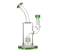 SXQYRD 14,5 mm de vidrio bong jaula de pájaros en el interior, 22 cm de vidrio pipa de agua hecho a mano Recycler Pipe