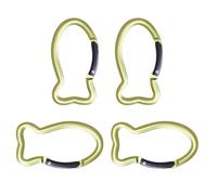 SXRQ 4 cierres de resorte de aluminio con forma de pez para exteriores, mosquetón, mosquetón, llavero, mosquetón, gancho para bolsa, hebillas, conectores, llaveros para acampar al aire libre