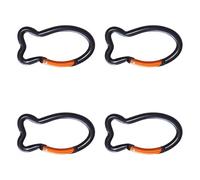 SXRQ 4 cierres de resorte de aluminio con forma de pez para exteriores, mosquetón, mosquetón, llavero, mosquetón, gancho para bolsa, hebillas, conectores, llaveros para acampar al aire libre