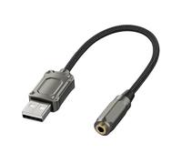 SXRQ Adaptador de sonido USB portátil a 3,5 mm con convertidores de sonido de diseño trenzado, adecuado para escuchar profesionalmente, enlace de cable trenzado permanente