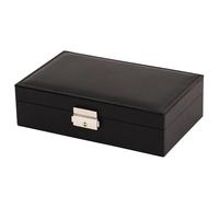 SXRQ Caja de almacenamiento de joyas adecuada para mujeres y niñas, caja de almacenamiento de 2 capas de piel sintética para collares y joyas de piel sintética