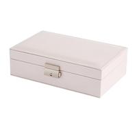 SXRQ Caja de almacenamiento de joyas adecuada para mujeres y niñas, caja de almacenamiento de 2 capas de piel sintética para collares y joyas de piel sintética