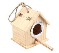 SXRQ Caja nido para periquitos, casa para pájaros, jaula de madera natural, para jaula de cría, anidación moderna