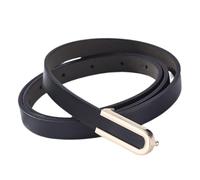 SXRQ Cinturón estrecho con hebilla de aleación en forma de U para mujer, complementa varios estilos de moda orientados a los detalles, Negro, Talla única