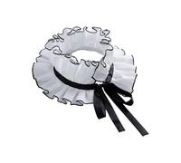 SXRQ Collar ajustable con volantes retro para disfraces de la era victoriana y cosplay, accesorio de Halloween, accesorio versátil para el cuello, Cinta blanca y negra, Talla única