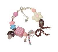 SXRQ Colorida pulsera de dopamina con cuentas de lazo, longitud ajustable, elegante cadena de muñeca para uso diario, joyería de moda ajustable con lazo