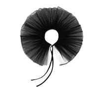 SXRQ Cuello ajustable con volantes de tul para disfraces de la era victoriana y cosplay, accesorio de Halloween, versátil para mujer, color blanco, Negro, Talla única