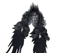 SXRQ Diadema de animé punk con alas angelicales y ribete de encaje, diadema para mujeres y niñas, ocasión especial, tocado de moda