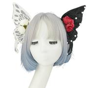 SXRQ Diadema de Lolitas inspirada en mariposas adornada con perlas barrocas, accesorio de disfraz renacentista para fotos de moda, accesorio de disfraz renacentista