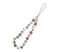 SXRQ Elegante llavero de cuentas con colgante de cadena para teléfono celular, cuerda para teléfono celular, joyería con cuentas, unisex, llavero para decoración de auriculares, regalo completo de