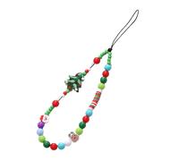 SXRQ Elegante llavero de cuentas con colgante de cadena para teléfono celular, cuerda para teléfono celular, joyería con cuentas, unisex, llavero para decoración de auriculares, regalo completo de