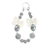 SXRQ Elegante llavero de cuentas con colgante de cadena para teléfono celular, cuerda para teléfono celular, joyería con cuentas de cristal, cadena de decoración, colgante móvil de moda, ligero