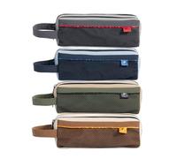 SXRQ Estuche resistente al agua de doble capa con cremallera de gran capacidad para estudiantes, bolsa de maquillaje profesional con doble cremallera