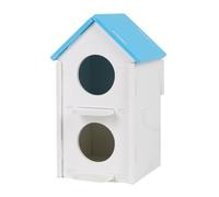 SXRQ Jaula de colibrí para exteriores, nido de pie, escondite de 2 niveles, casa para pájaros pequeños, casa de madera para pájaros para niños, casas de pájaros de madera para exteriores, a granel