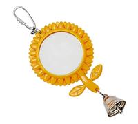 SXRQ Juguete de cristal para pájaros laterales con diseños de flores de sol y campanas para loros y jaula de pájaros pequeños, juguete de ejercicio de entretenimiento, vidrio de flor de sol