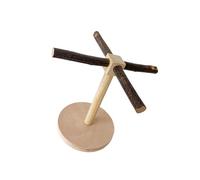 SXRQ Juguete giratorio para perca de pájaros, soporte de madera, rascador giratorio, masticar molar para loros, periquitos