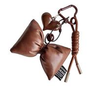 SXRQ Llavero de piel sintética color café, accesorio decorativo ligero para bolsas y llaves, elegante soporte, d