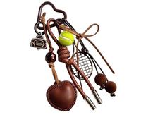 SXRQ Llavero de piel sintética color café, accesorio decorativo ligero para bolsas y llaves, elegante soporte, c