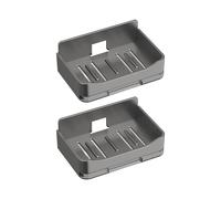 SXRQ NoDrill - Soporte para jabón de baño montado en la pared, estante de secado de 2 capas, ahorro de espacio, fácil instalación, 2 unidades, soporte de jabón montado en la pared, bandeja de jabón de