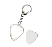 SXRQ Organizador de púas de guitarra con cierre, funda transparente para púas, accesorio portátil para guitarristas, guitarristas, estuche de regalo, Keychai en forma de corazón