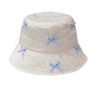 SXRQ Sombrero de pescador con lazo, ala ancha, transpirable, para pesca, para mujer, primavera, calle, pescador, sol, moño, sombrero de pescador para primavera, champán, Talla única