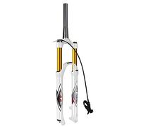 SXSaelciun Horquilla de suspensión MTB de 26, 27,5 y 29 Pulgadas, 1-1/8", Delantera, 140 mm de Recorrido, Amortiguador de Aire, Accesorios, Color Blanco