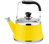 SXSaelciun Tetera de Cocina, 1,1 Cuartos de galón, silbante, pequeña y Bonita, de Acero Inoxidable con asa Plegable ergonómica, Apta para Todo Tipo de Fuentes de Calor (Amarilla, 1 L).