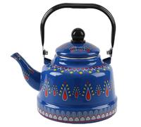 SXSaelciun Tetera de Esmalte Vintage con asa Plegable ergonómica, cafetera de Camping, Tetera Retro esmaltada para cocinas de Gas e inducción (Azul, 2,6 Cuartos).