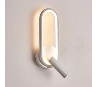 SXSCARKX Lámpara de Pared con Anillo metálico y Mini luz de Lectura para mesita de Noche, Aplique LED Moderno de 11 W, Luces Ajustables de 350°+90°, lámparas nórdicas Sencillas para dormito
