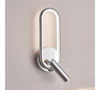 SXSCARKX Lámpara de Pared con Anillo metálico y Mini luz de Lectura para mesita de Noche, Aplique LED Moderno de 11 W, Luces Ajustables de 350°+90°, lámparas nórdicas Sencillas para dormito