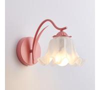 SXSCARKX Lámpara de Pared con Forma de Flor Rosa, lámpara de Metal con Pantalla acrílica, Aplique de mesita de Noche, portalámparas E27, lámparas Modernas y Sencillas para Sala de Estar, es