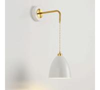 SXSCARKX Lámpara de Pared de mesilla de Noche, Aplique de Metal Blanco con par Trenzado Dorado, Aplique Decorativo para Pasillo, Casquillo E27, lámparas Modernas y Sencillas para Sala de es