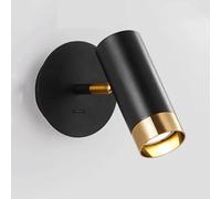 SXSCARKX Lámpara de Pared Negra para mesita de Noche, Mini lámpara metálica, portalámparas GU10, lámpara de Lectura de Escritorio con función de Ajuste de 350°+90°, lámparas Modernas y senc