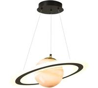 SXSCARKX Luna Planeta Habitación Infantil Júpiter Globo Cristal Moderno Regulable LED Lámpara Colgante Anillo Techo para Niños Niñas Dormitorio Niños Guardería Infantil Jardín de I